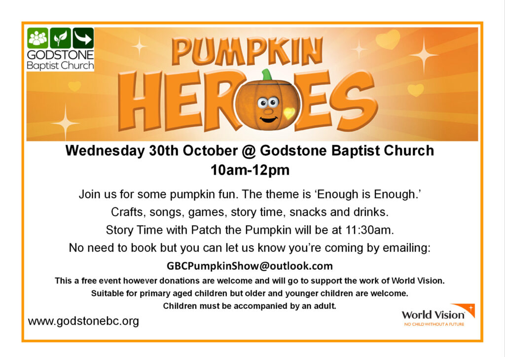 pumpkin heroes 2024 - godstone baptist church